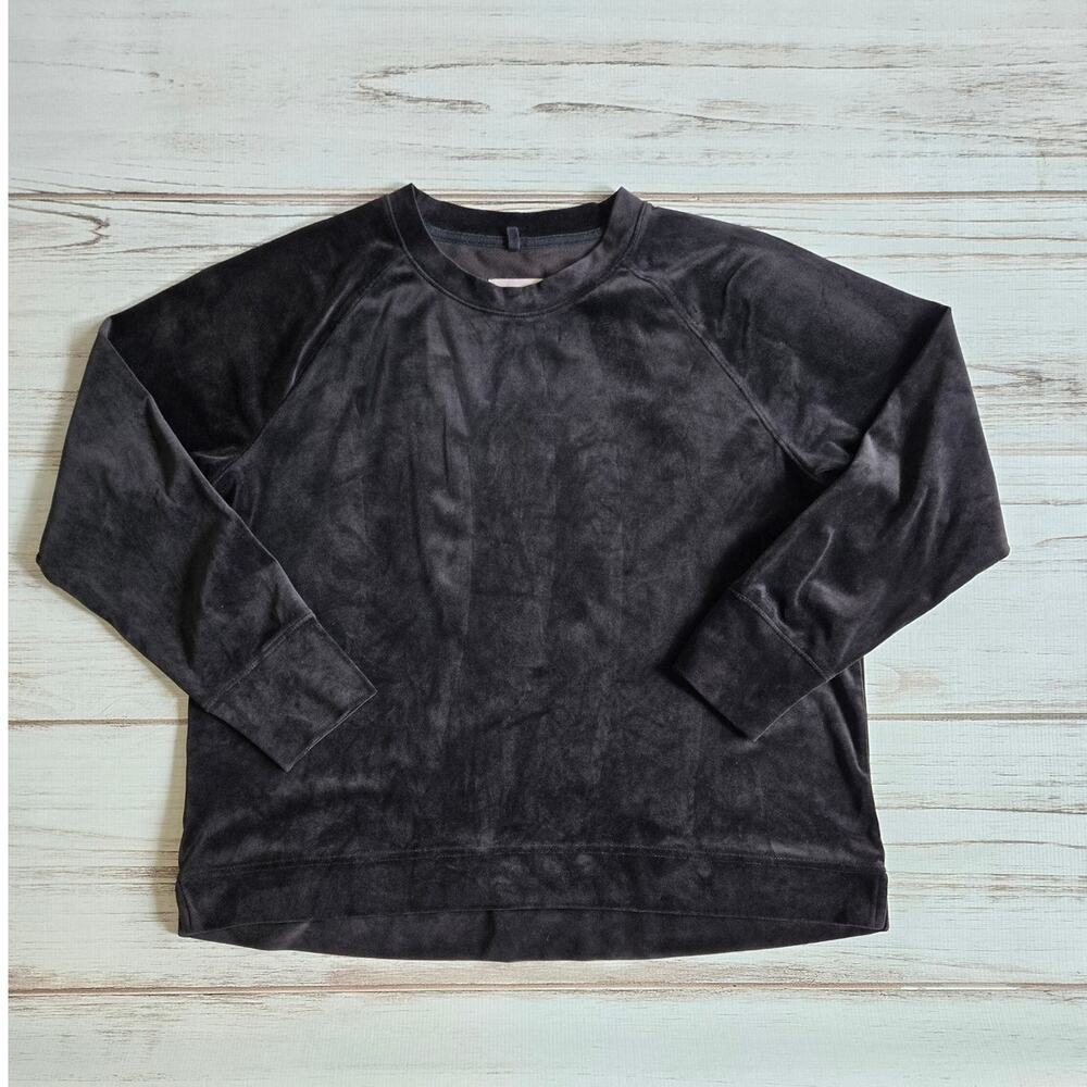 Lou & Grey for Loft Velour Long Sleeve Lounge Shirt sz L